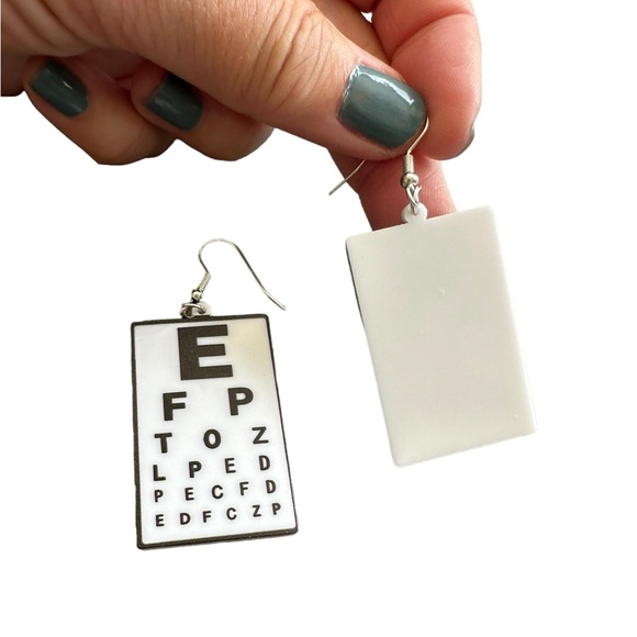 Acrylic Eye Chart Drop Earrings - Picture 2 of 4